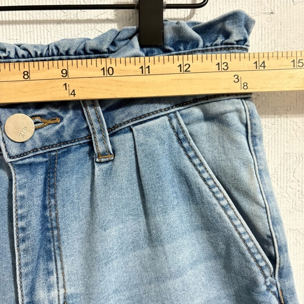 Ashley Mason Light Blue Denim Jeans Paperbag High Rise Skinny Raw Hem Sz 7 - Picture 5 of 14